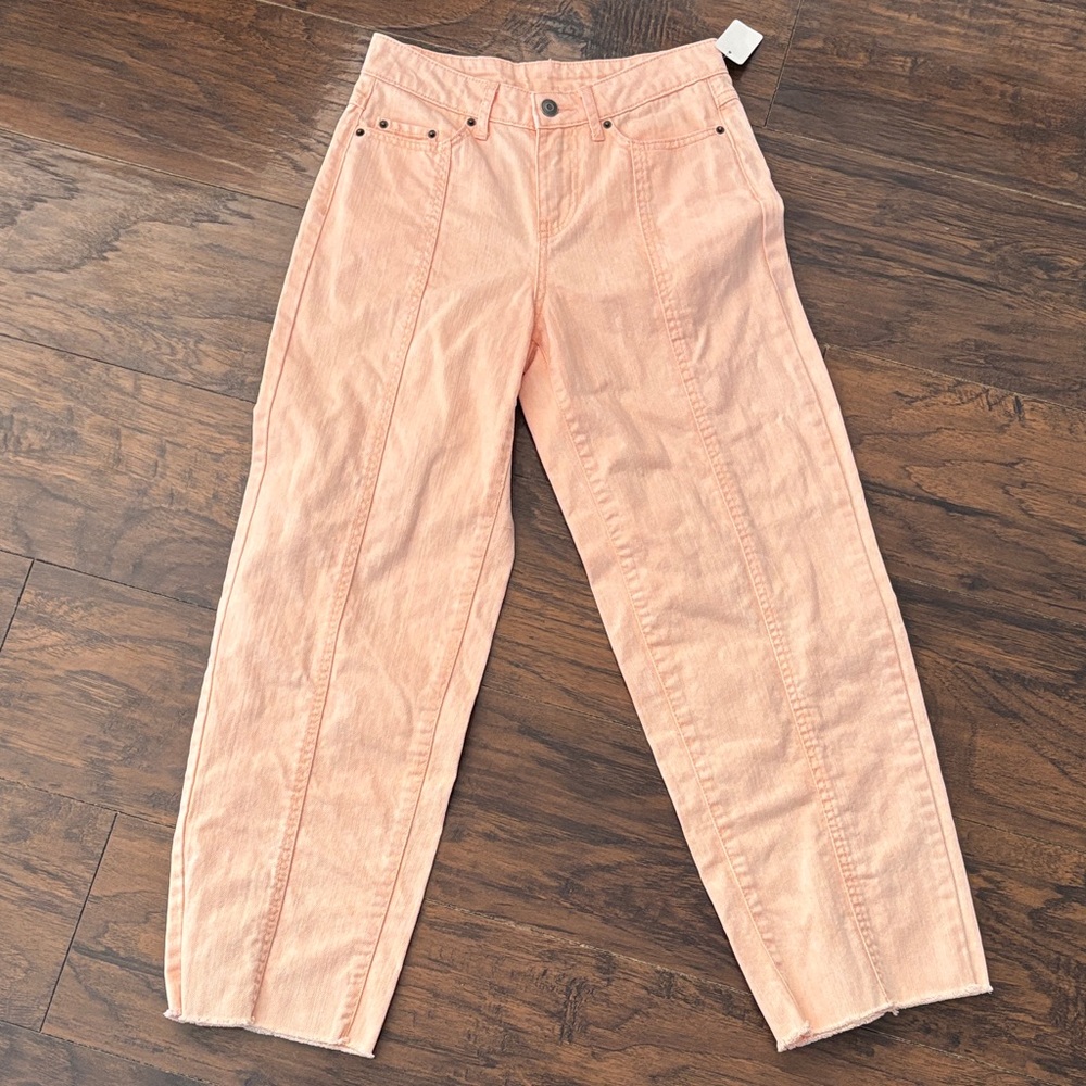 Chic Peach Straight Leg Women's Jeans